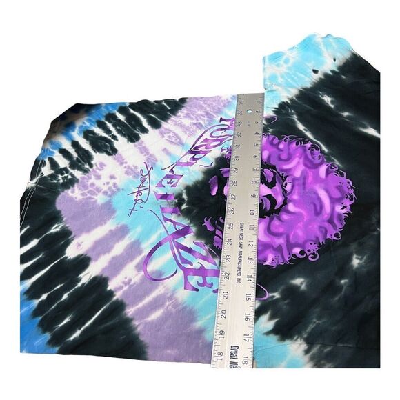 Jimi‎ Hendrix T-Shirt Adult M Purple Haze Tie Dye Blue Festival Rave Colorful - Picture 4 of 7